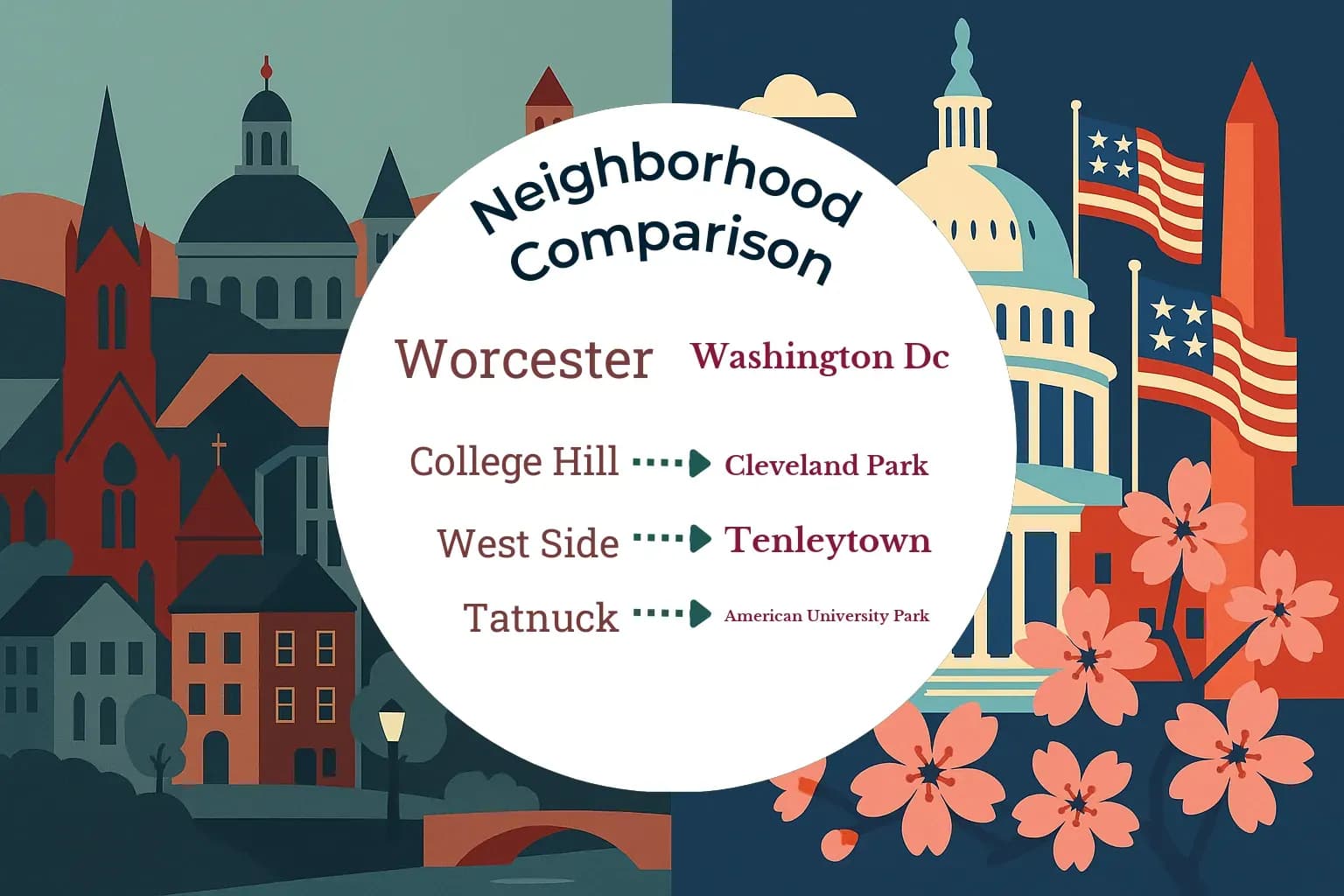Worcester vs Washington DC Neighborhood Comparison