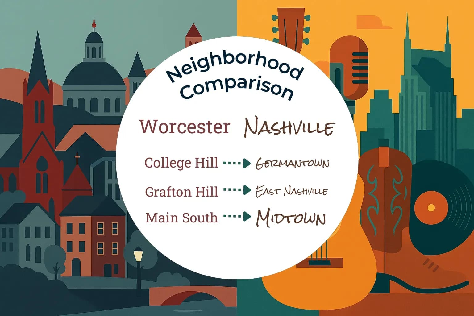 Worcester vs Nashville Neighborhood Comparison