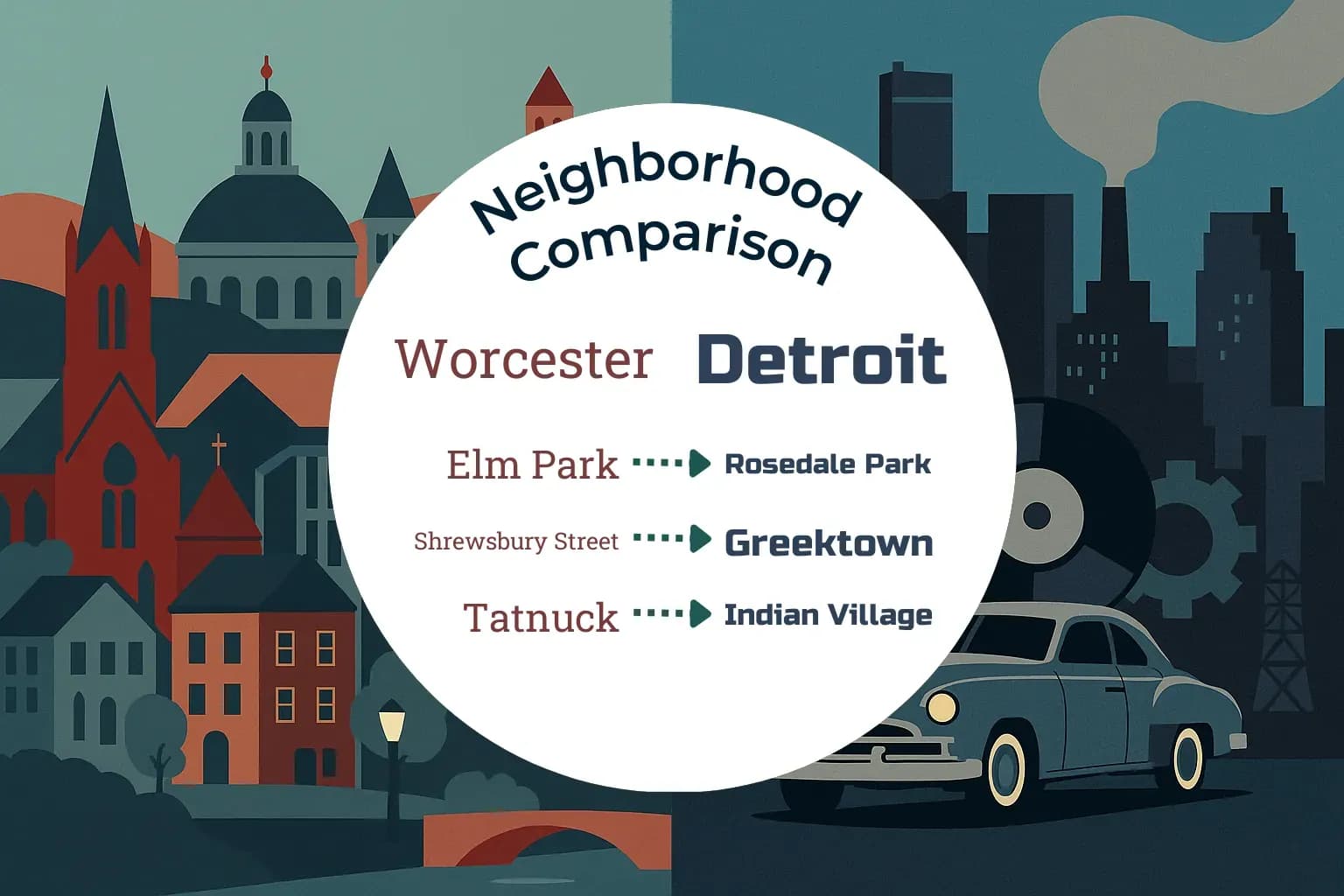 Worcester vs Detroit Neighborhood Comparison