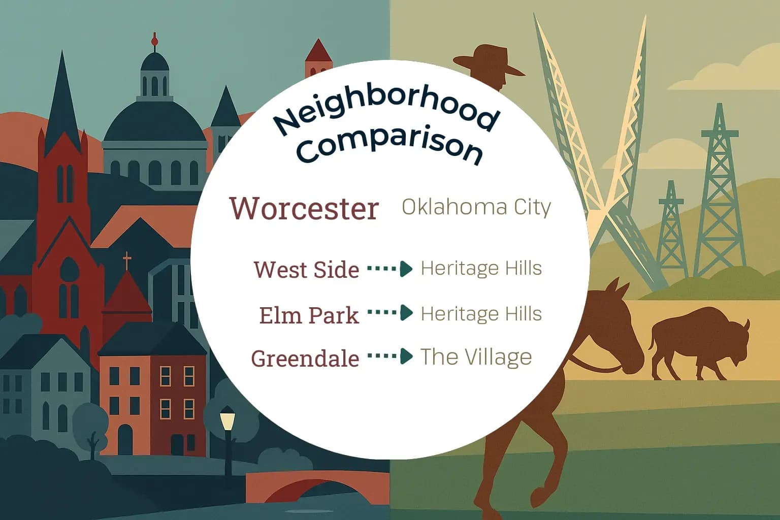 Worcester vs Oklahoma City Neighborhood Comparison