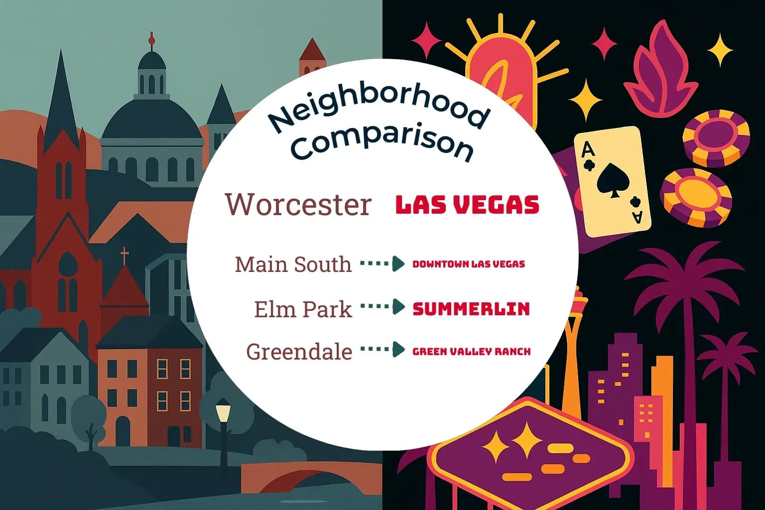 Worcester vs Las Vegas Neighborhood Comparison