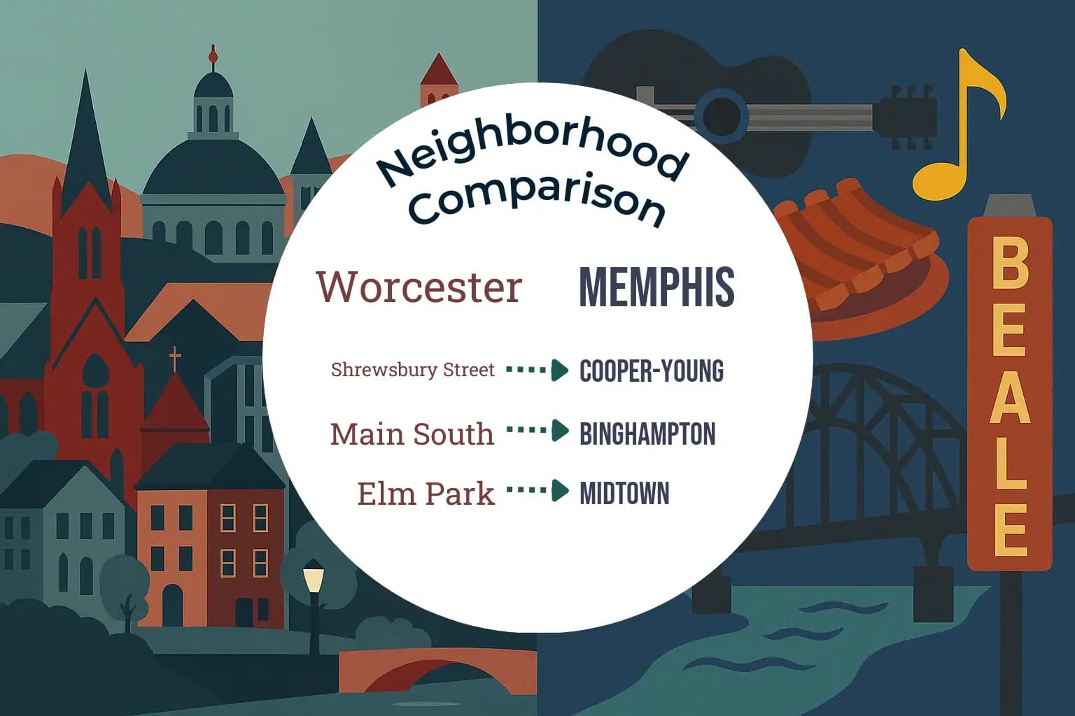 Worcester vs Memphis Neighborhood Comparison