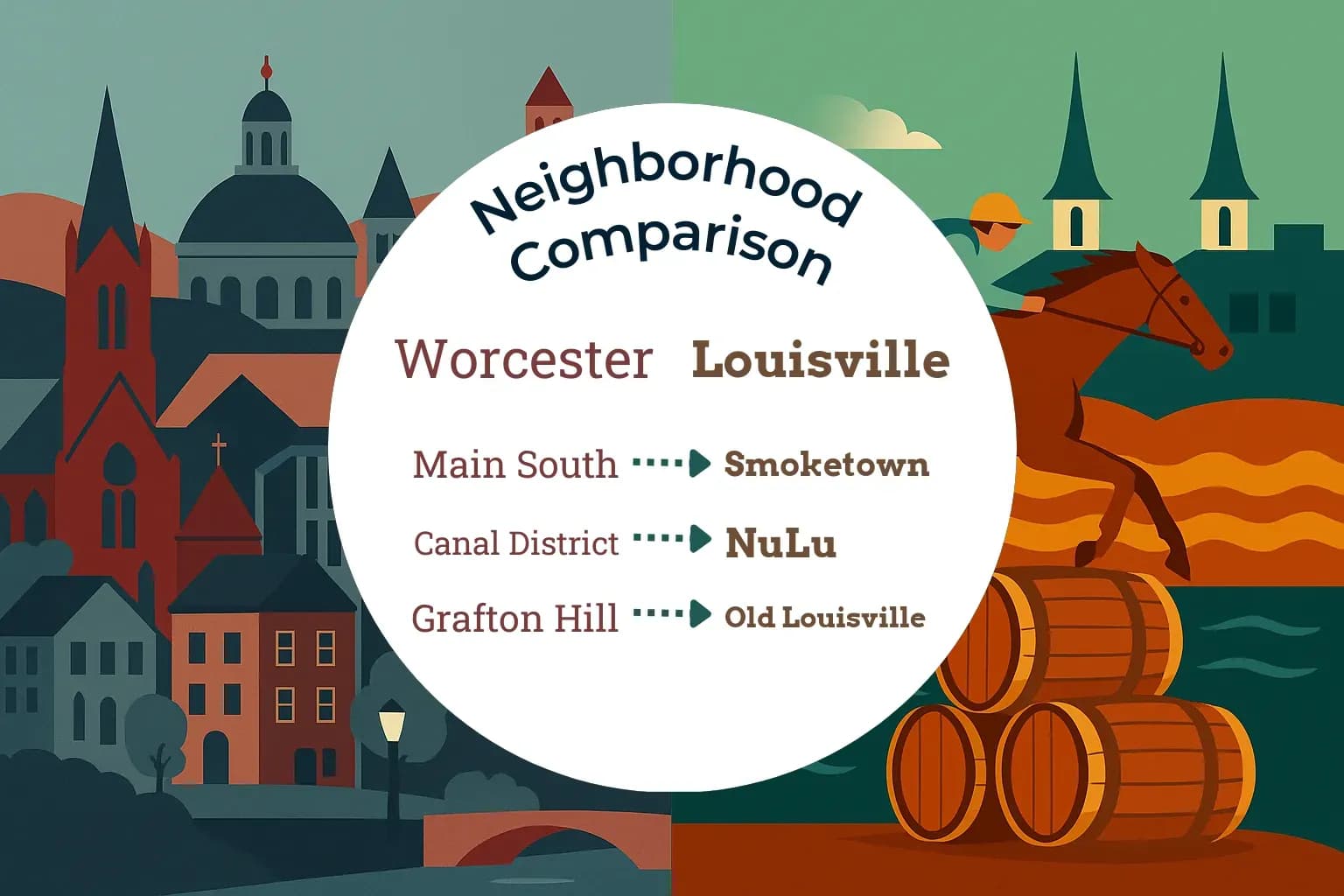 Worcester vs Louisville Neighborhood Comparison
