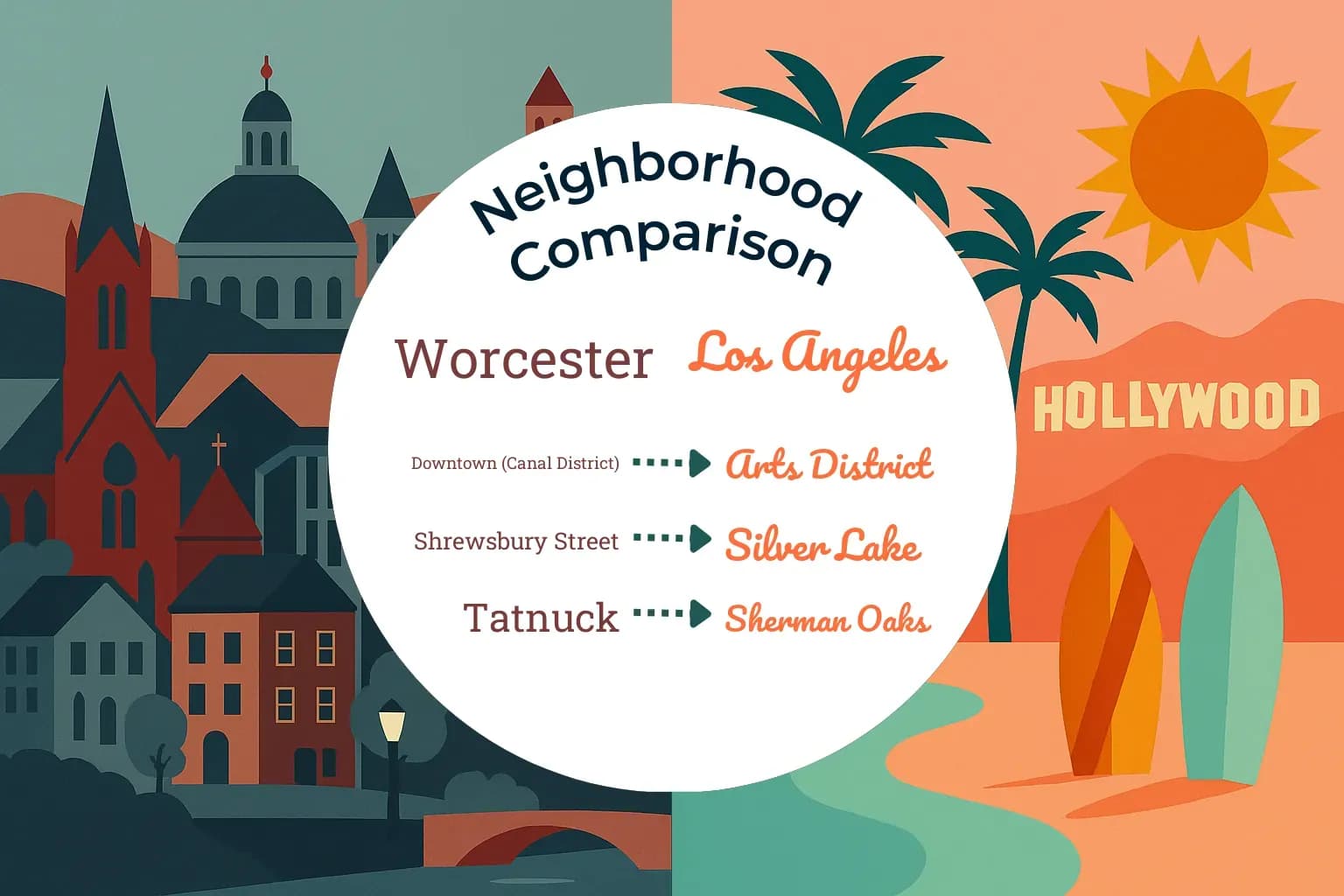 Worcester vs Los Angeles Neighborhood Comparison