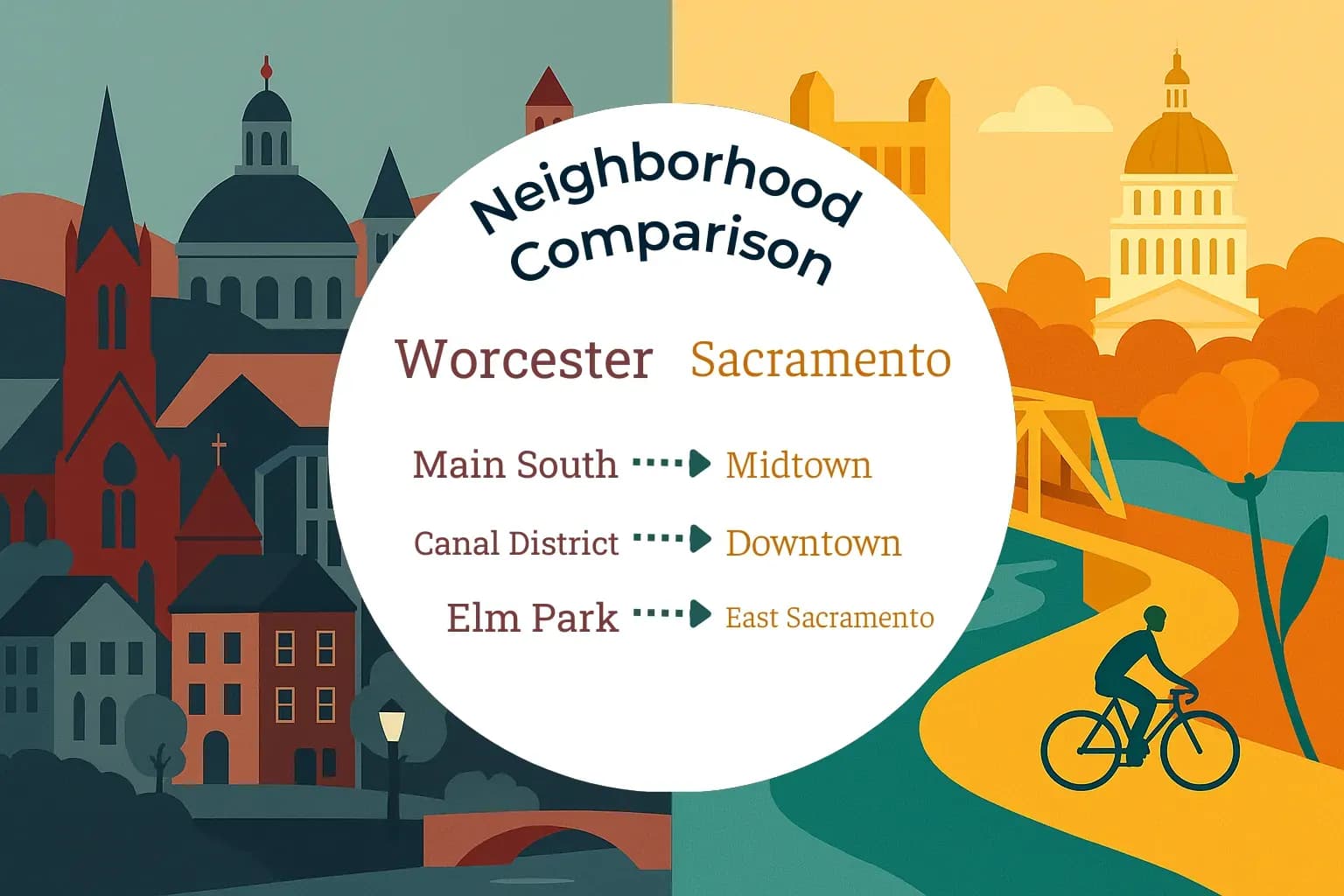 Worcester vs Sacramento Neighborhood Comparison