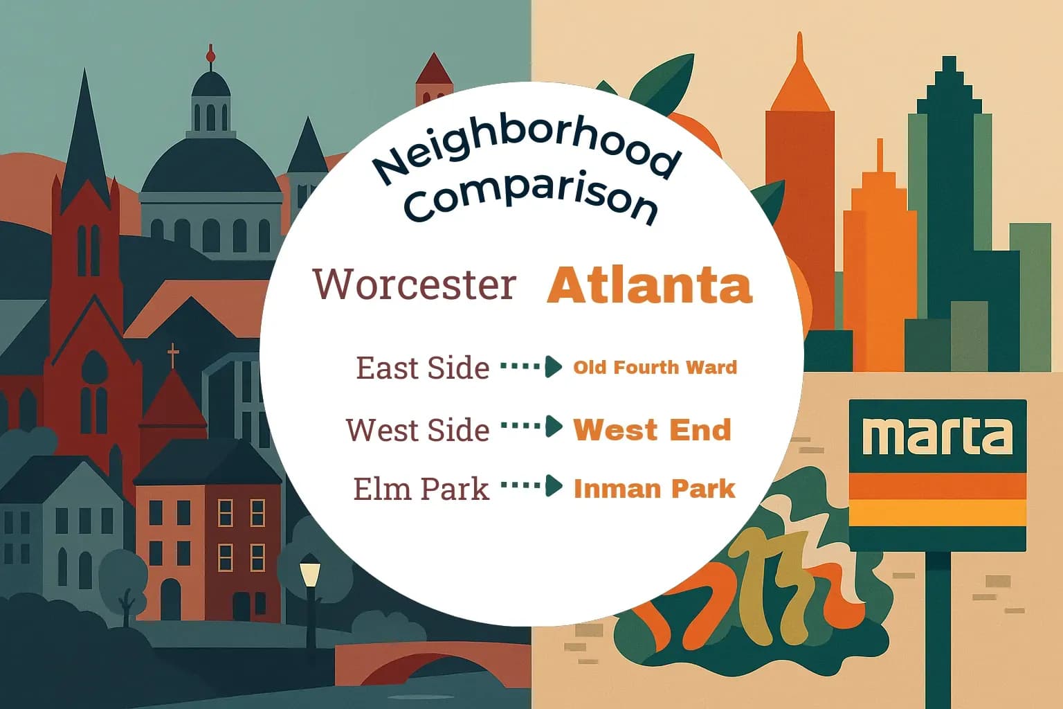 Worcester vs Atlanta Neighborhood Comparison