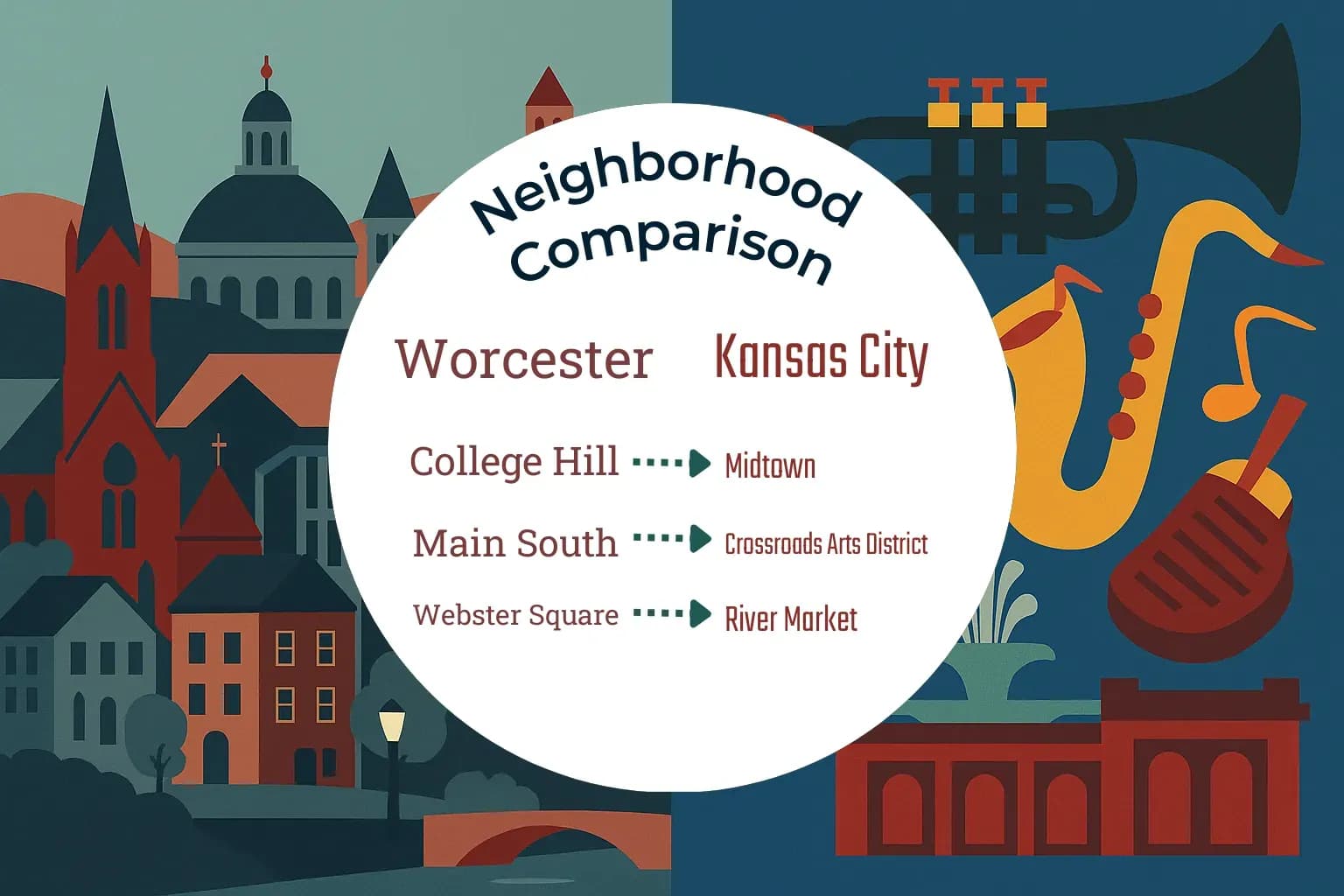 Worcester vs Kansas City Neighborhood Comparison