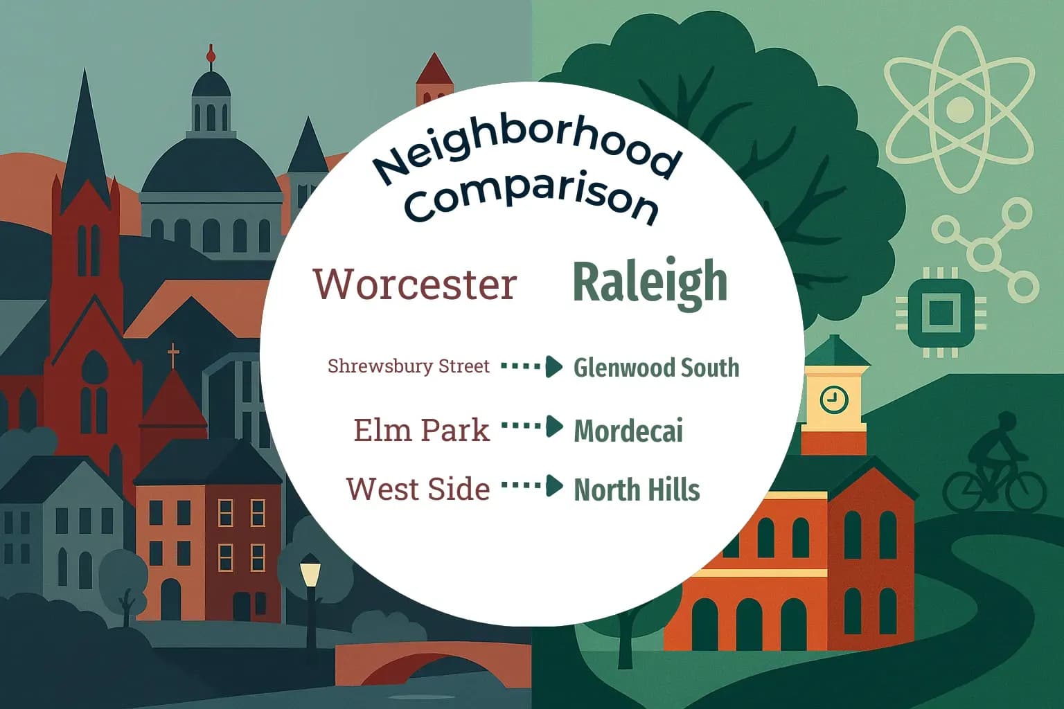 Worcester vs Raleigh Neighborhood Comparison