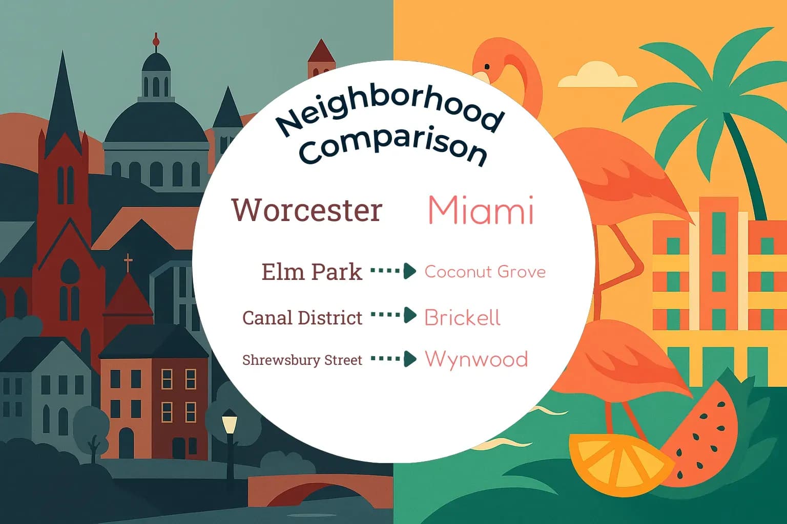 Worcester vs Miami Neighborhood Comparison