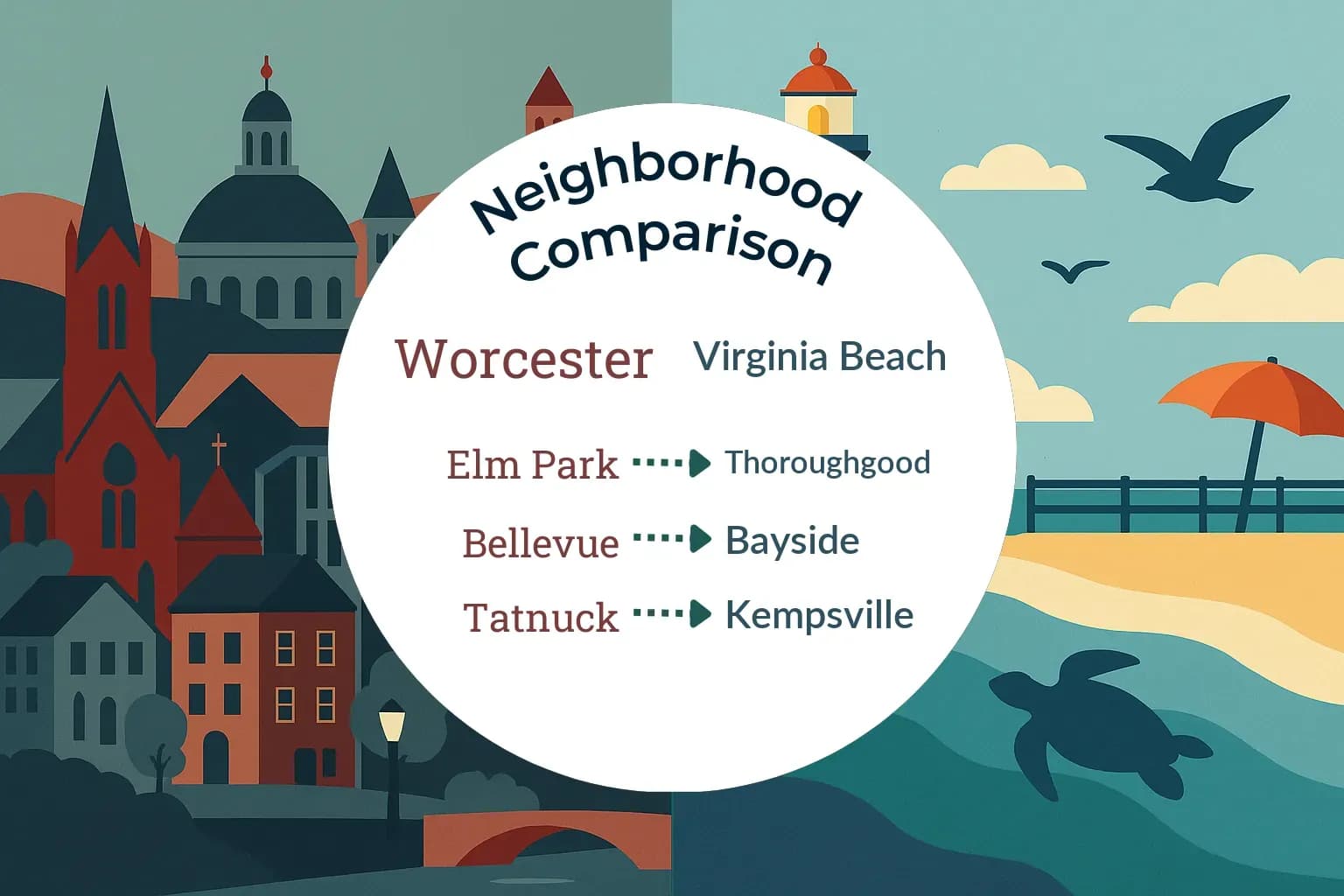Worcester vs Virginia Beach Neighborhood Comparison