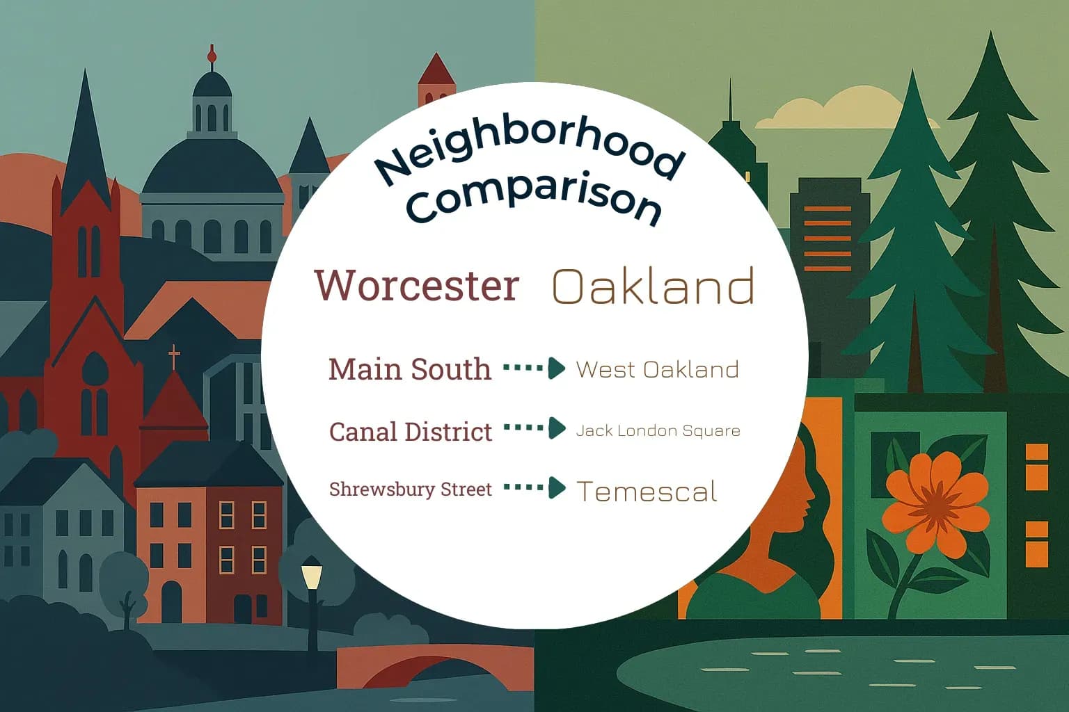 Worcester vs Oakland Neighborhood Comparison