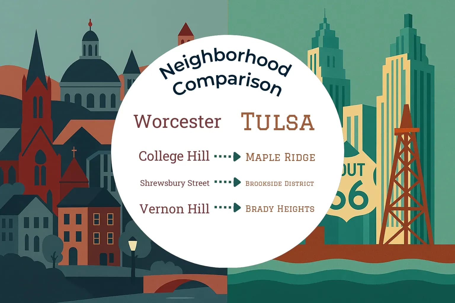 Worcester vs Tulsa Neighborhood Comparison