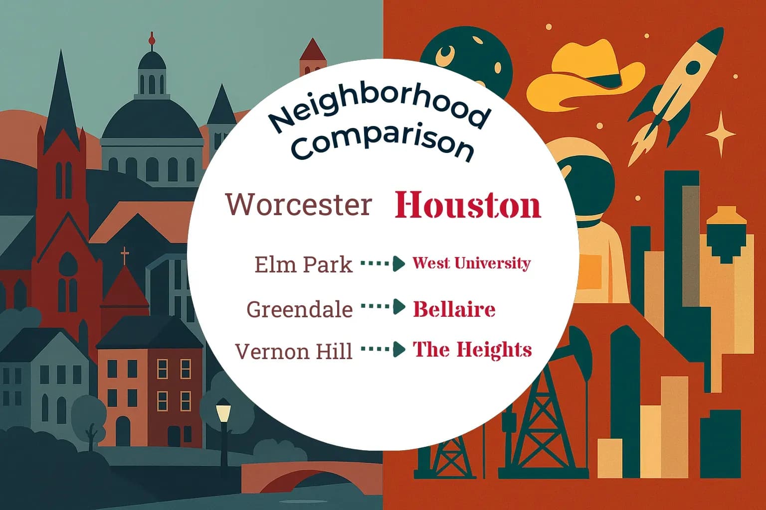 Worcester vs Houston Neighborhood Comparison