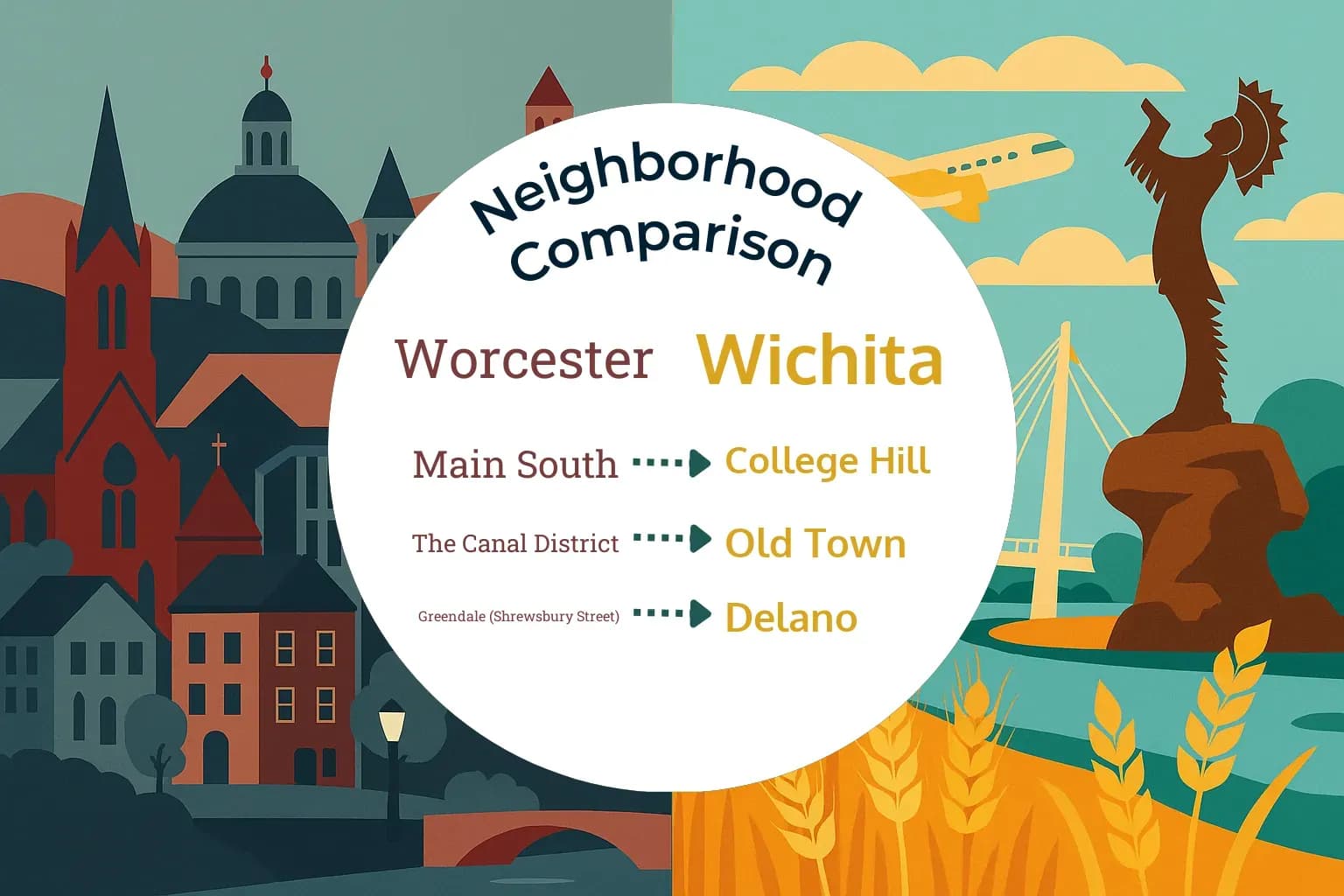 Worcester vs Wichita Neighborhood Comparison
