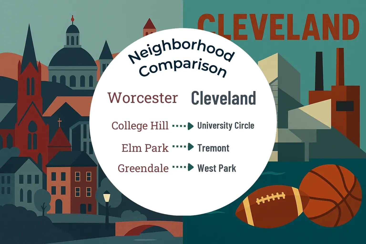 Worcester vs Cleveland Neighborhood Comparison