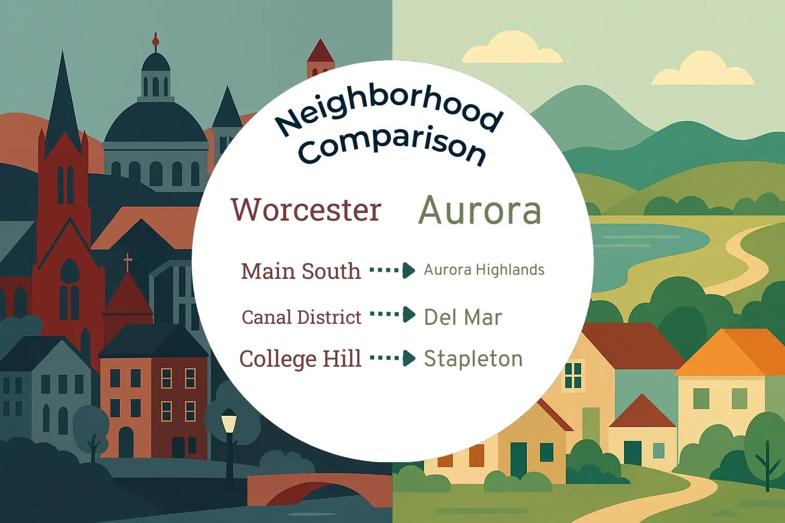 Worcester vs Aurora Neighborhood Comparison