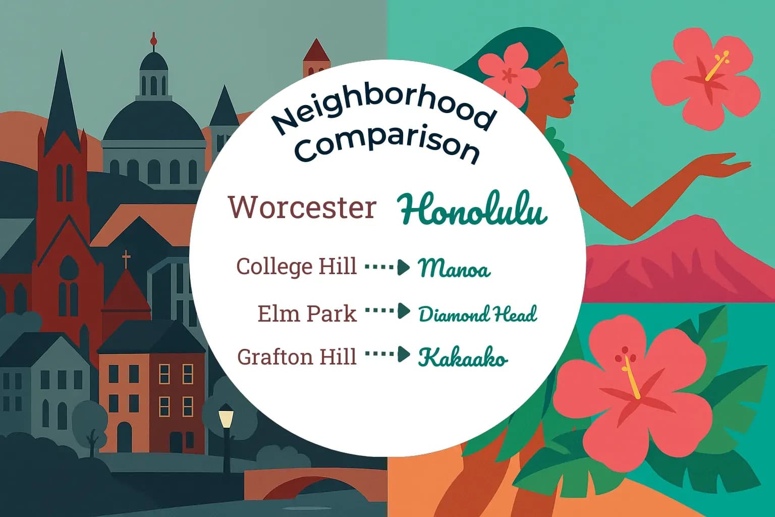 Worcester vs Honolulu Neighborhood Comparison