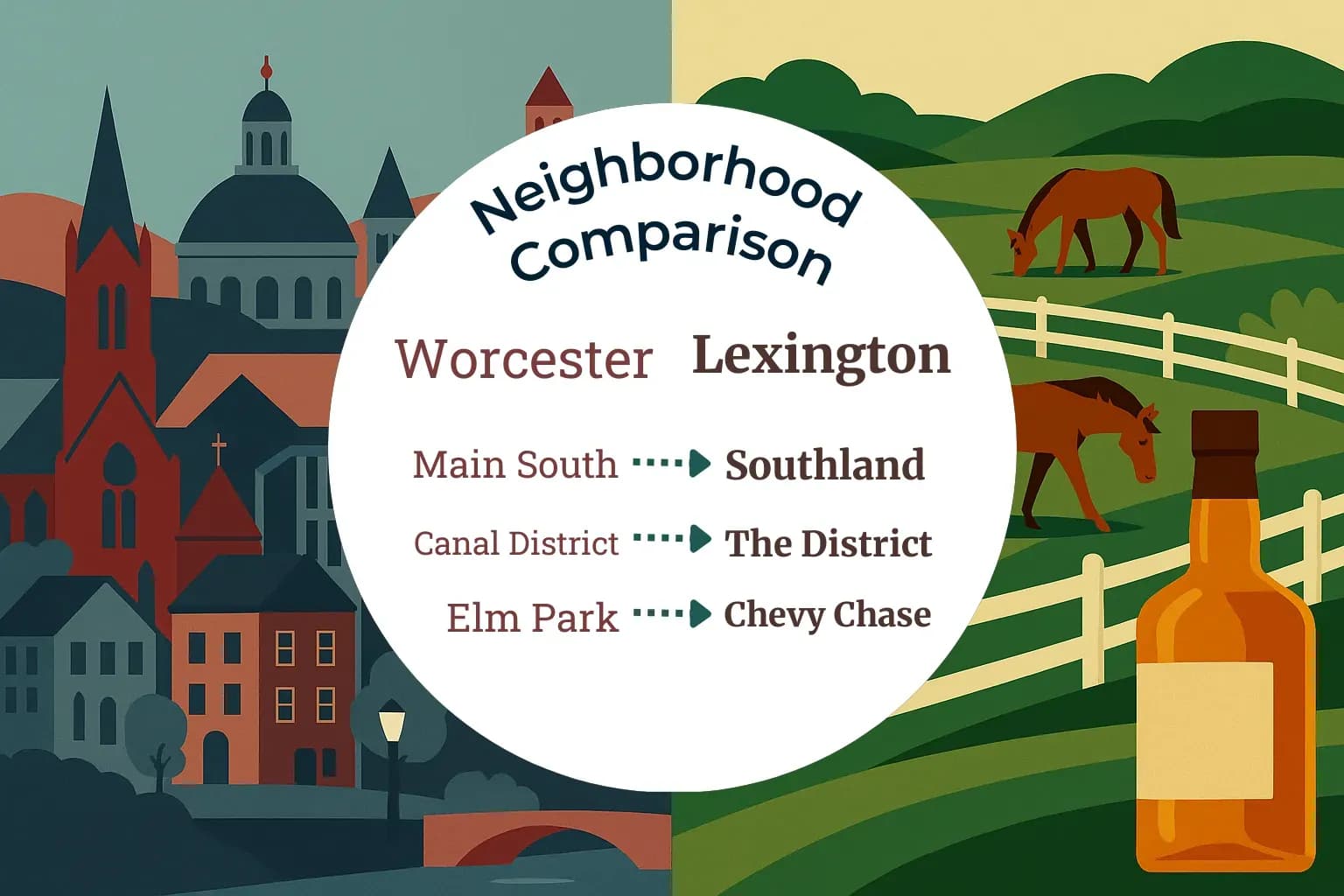 Worcester vs Lexington Neighborhood Comparison