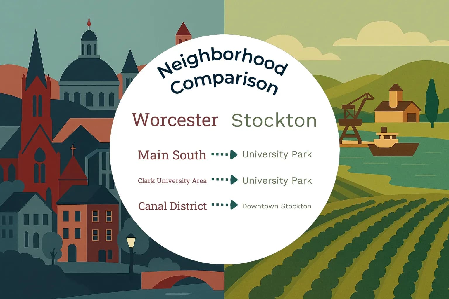 Worcester vs Stockton Neighborhood Comparison