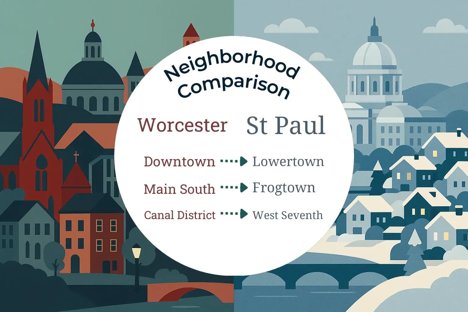 Worcester vs St. Paul Neighborhood Comparison