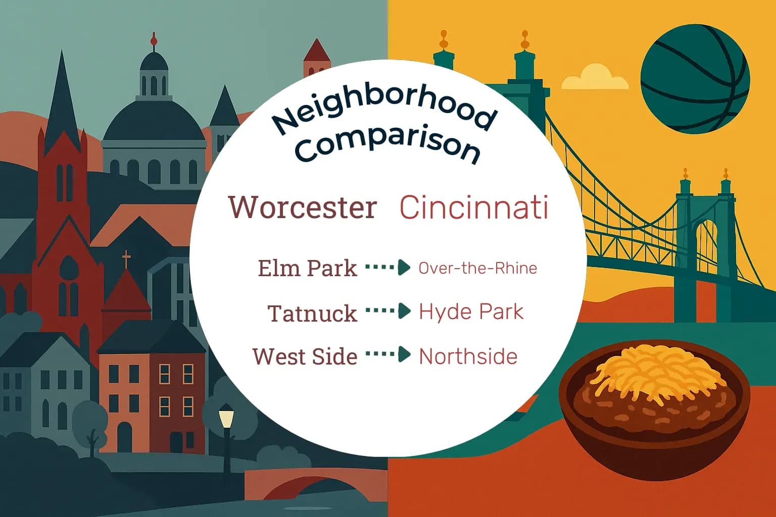 Worcester vs Cincinnati Neighborhood Comparison