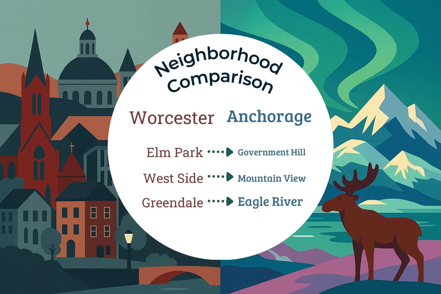 Worcester vs Anchorage Neighborhood Comparison