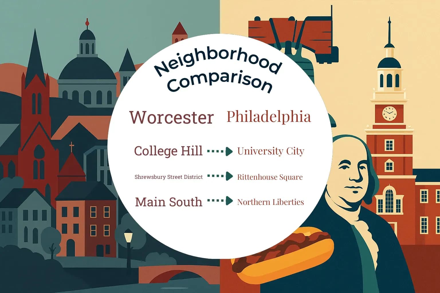 Worcester vs Philadelphia Neighborhood Comparison