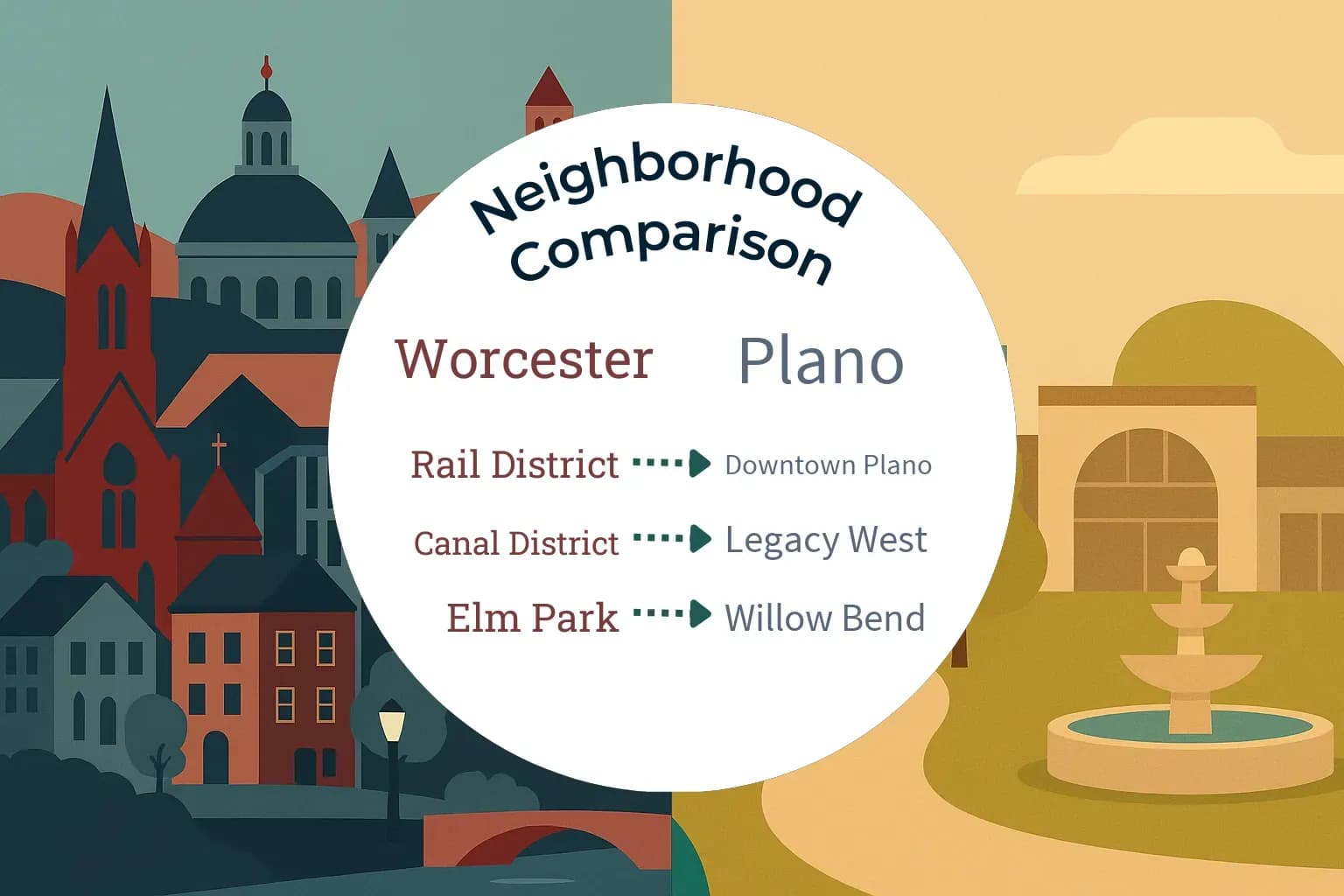 Worcester vs Plano Neighborhood Comparison