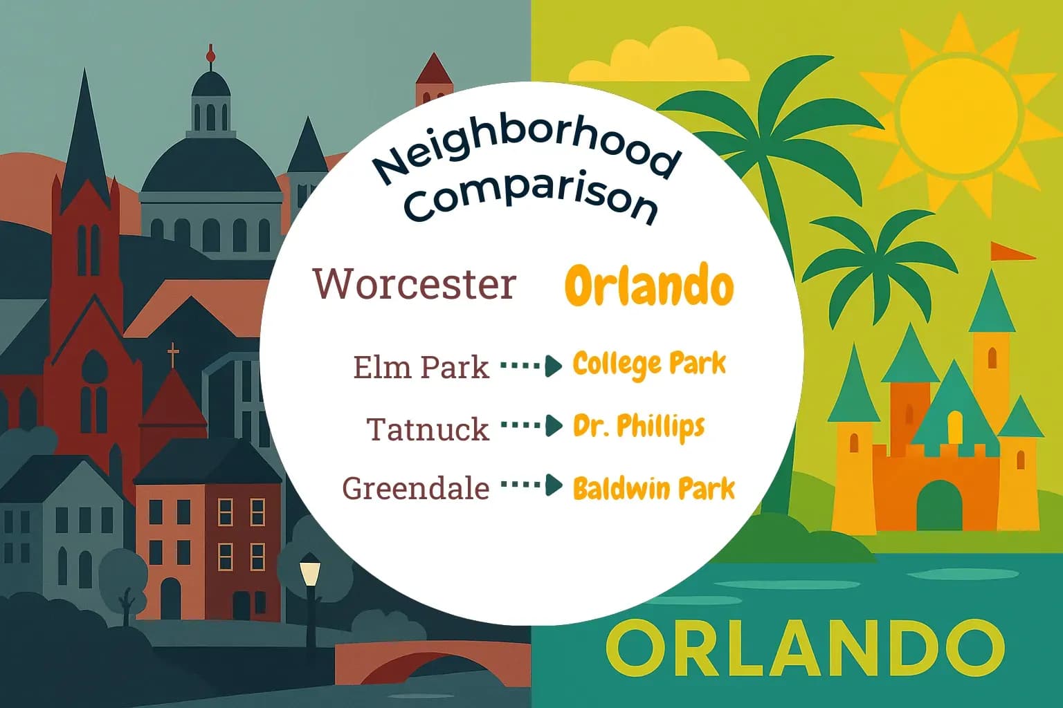 Worcester vs Orlando Neighborhood Comparison