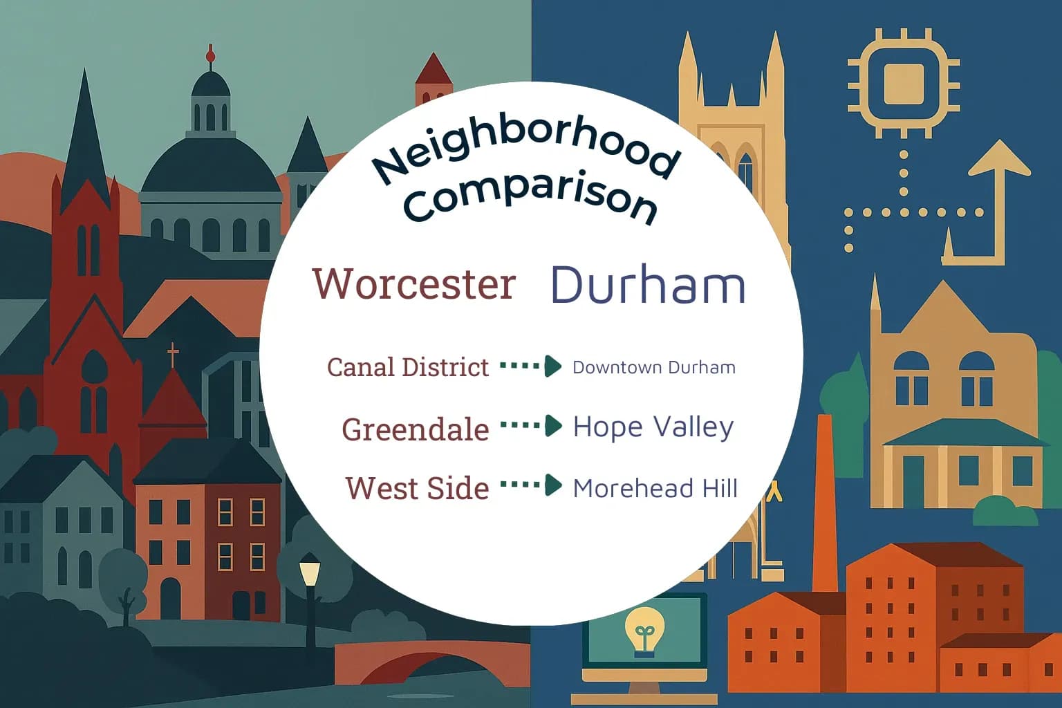 Worcester vs Durham Neighborhood Comparison