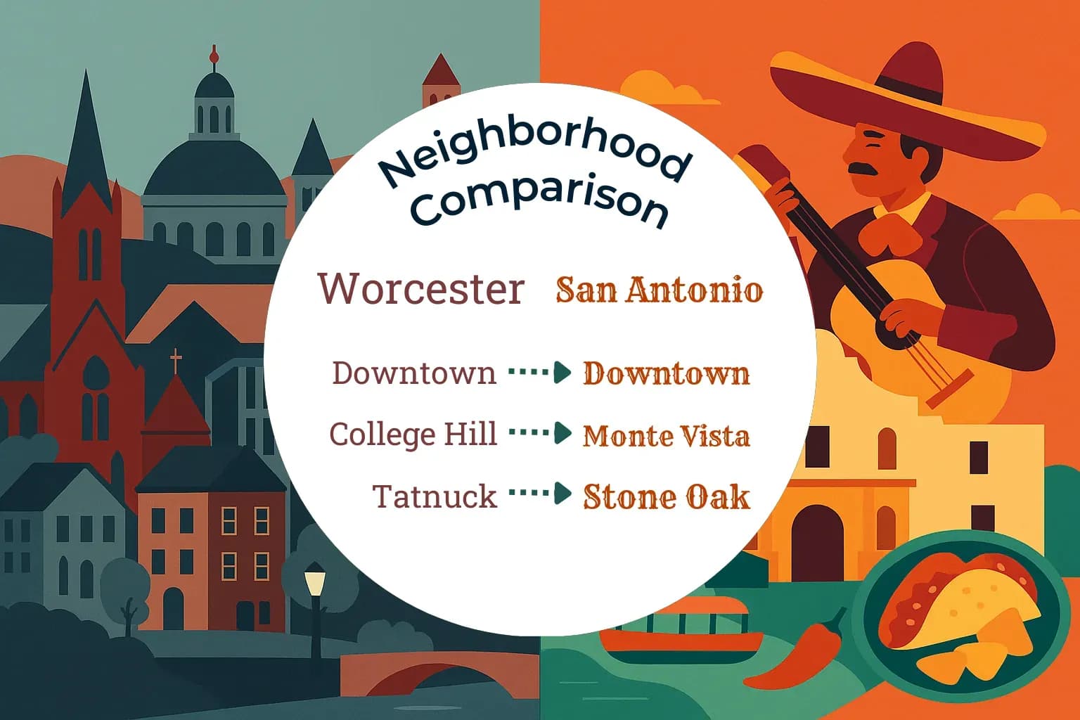 Worcester vs San Antonio Neighborhood Comparison