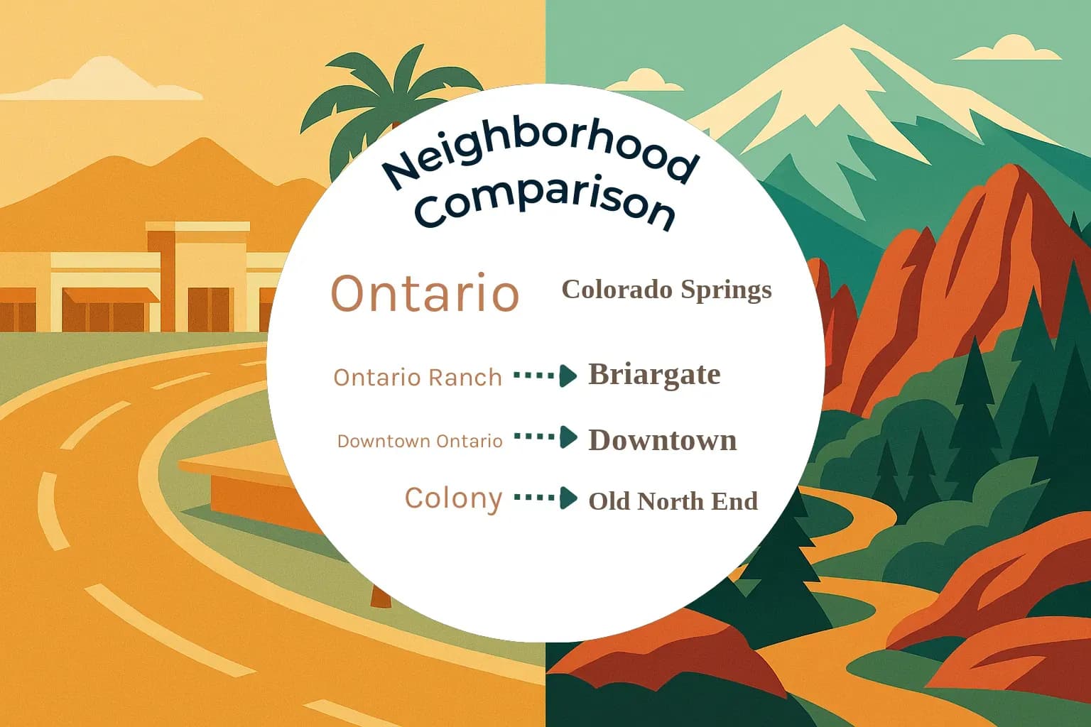 Ontario vs Colorado Springs Neighborhood Comparison