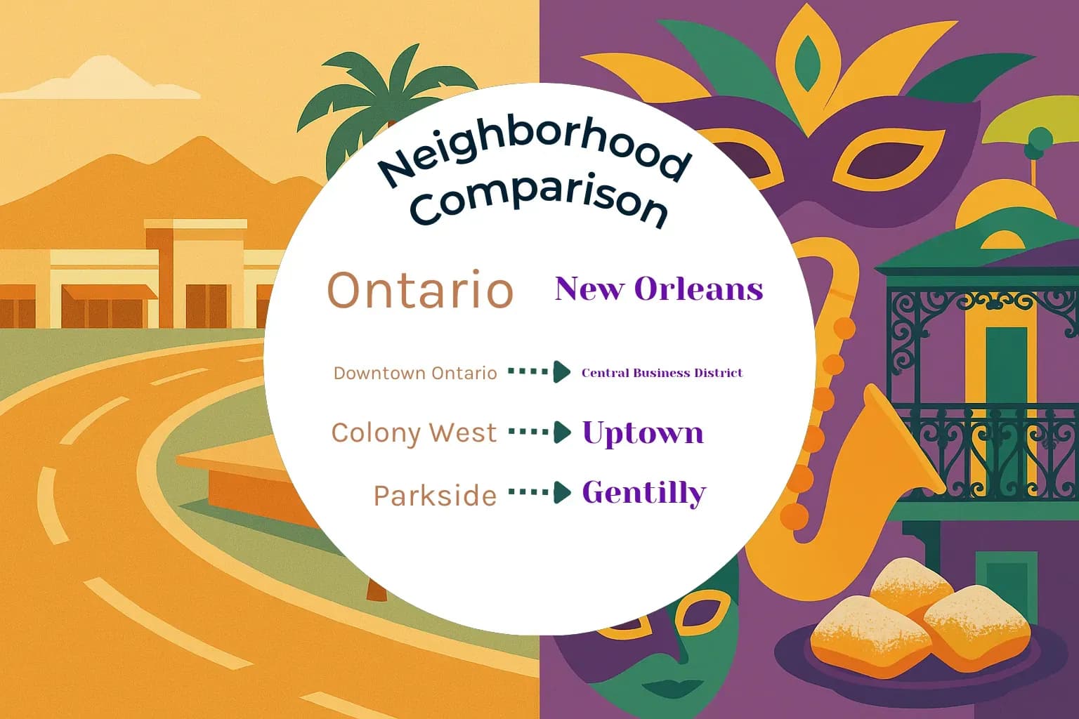 Ontario vs New Orleans Neighborhood Comparison