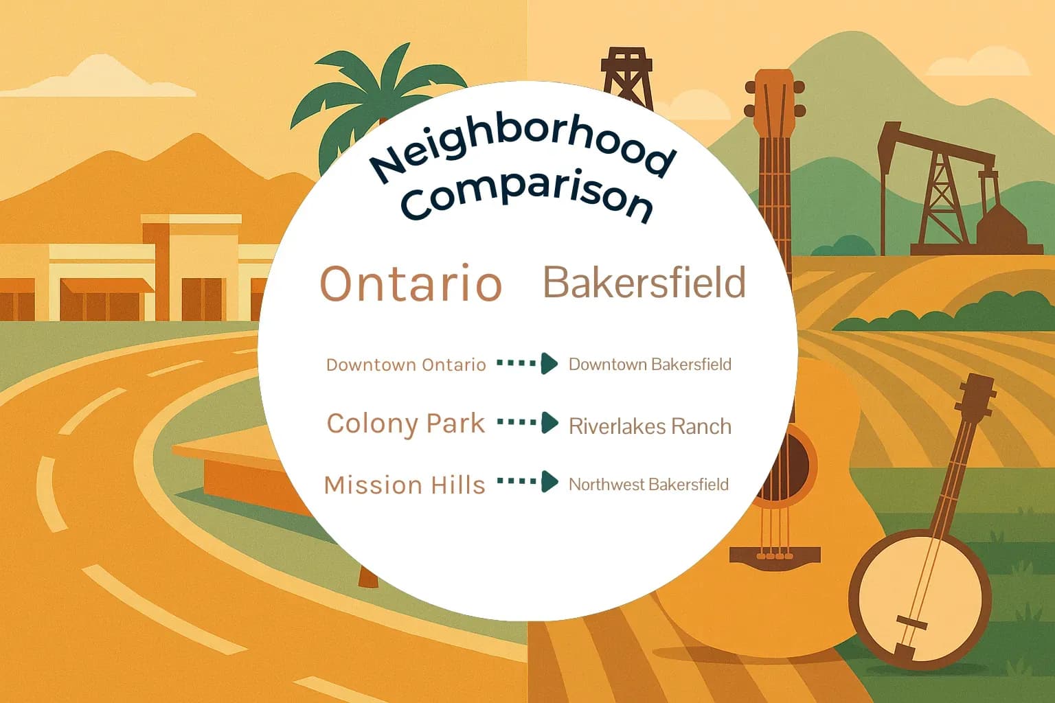 Ontario vs Bakersfield Neighborhood Comparison