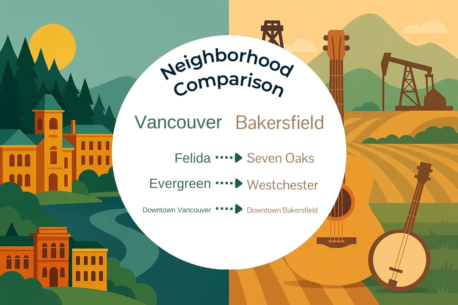 Vancouver vs Bakersfield Neighborhood Comparison