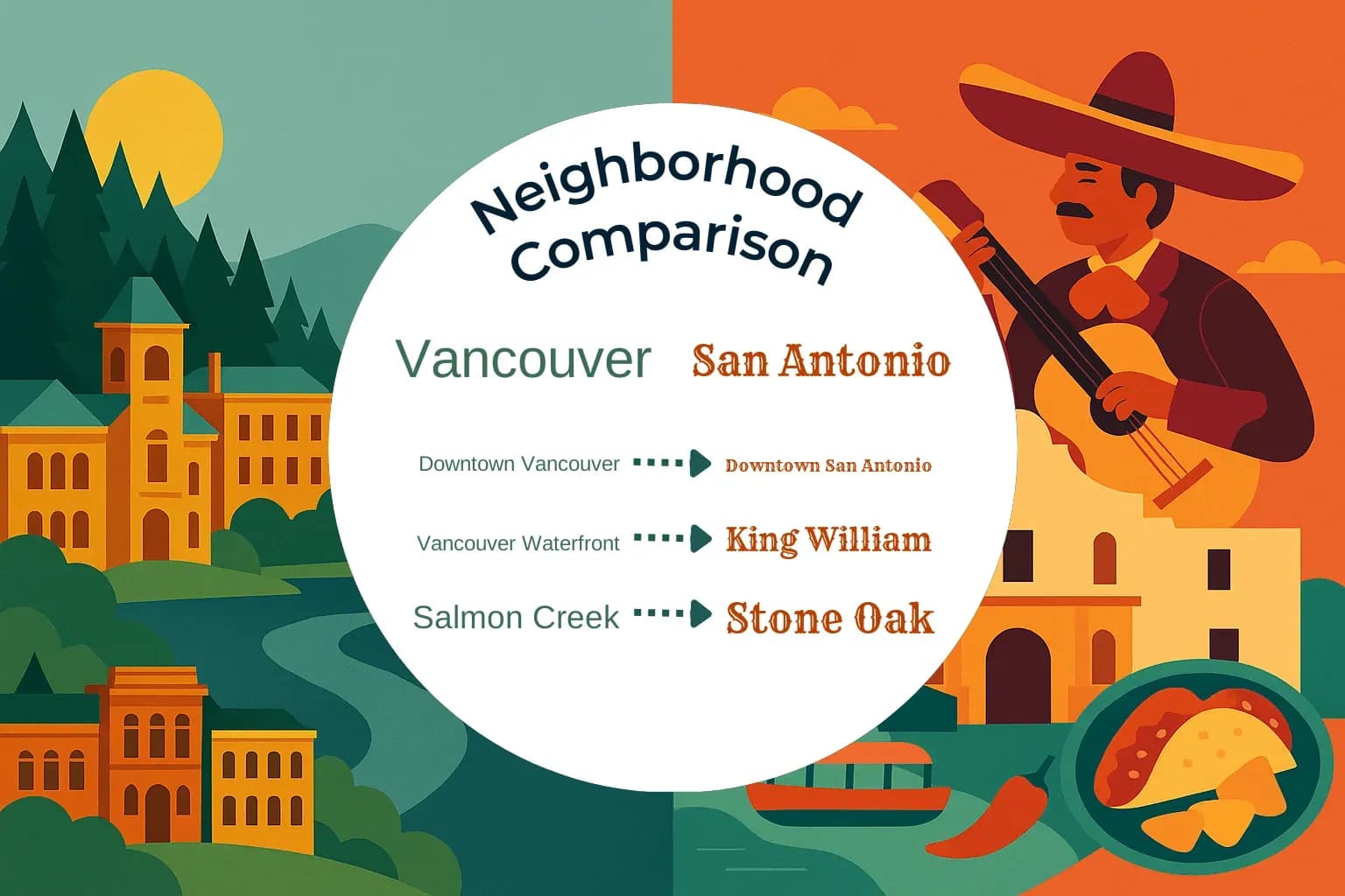 Vancouver vs San Antonio Neighborhood Comparison