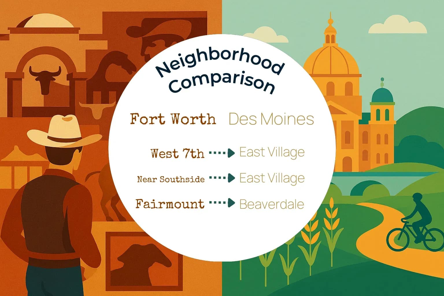 Fort Worth vs Des Moines Neighborhood Comparison