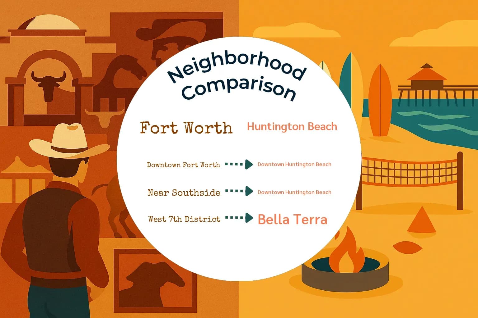 Fort Worth vs Huntington Beach Neighborhood Comparison