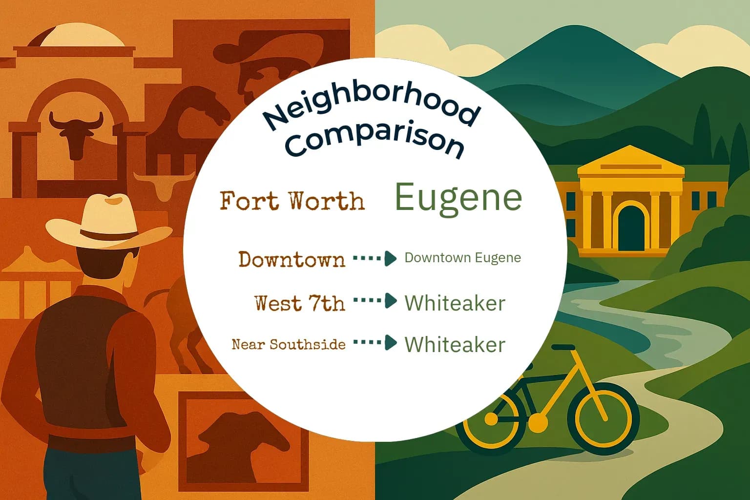 Fort Worth vs Eugene Neighborhood Comparison