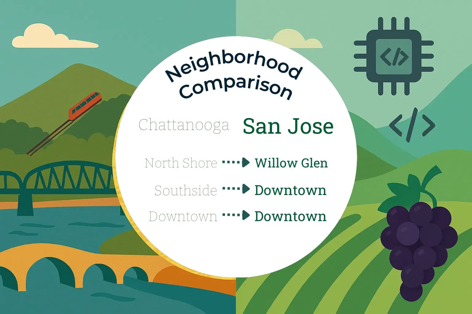 Chattanooga vs San Jose Neighborhood Comparison