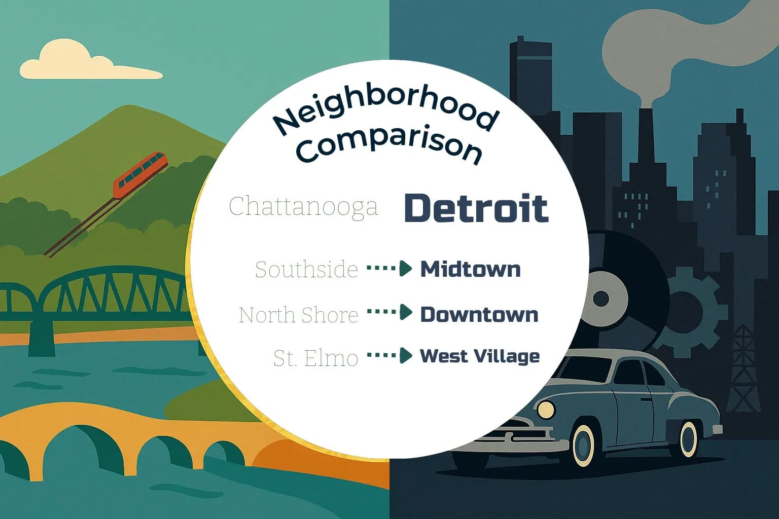 Chattanooga vs Detroit Neighborhood Comparison