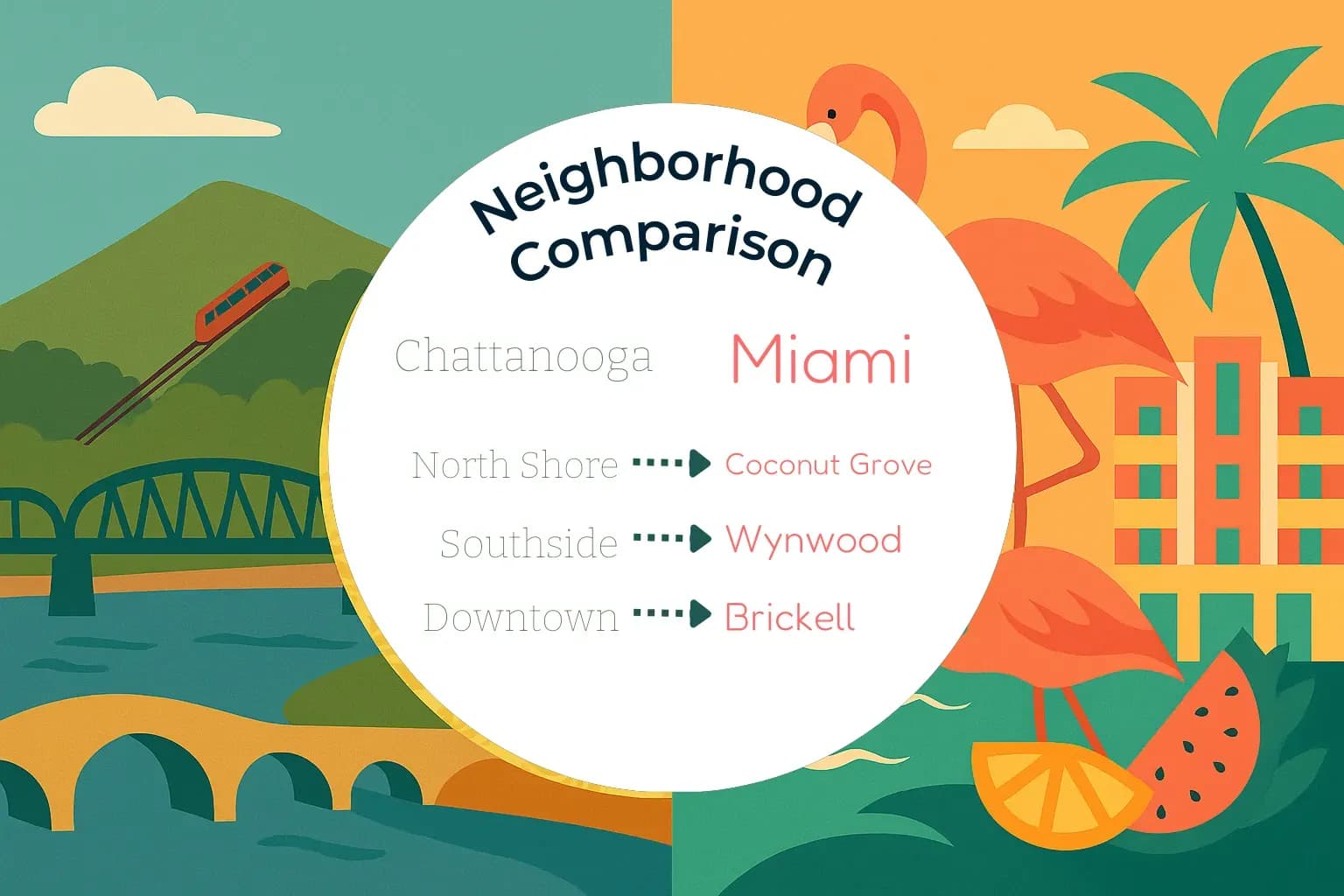 Chattanooga vs Miami Neighborhood Comparison
