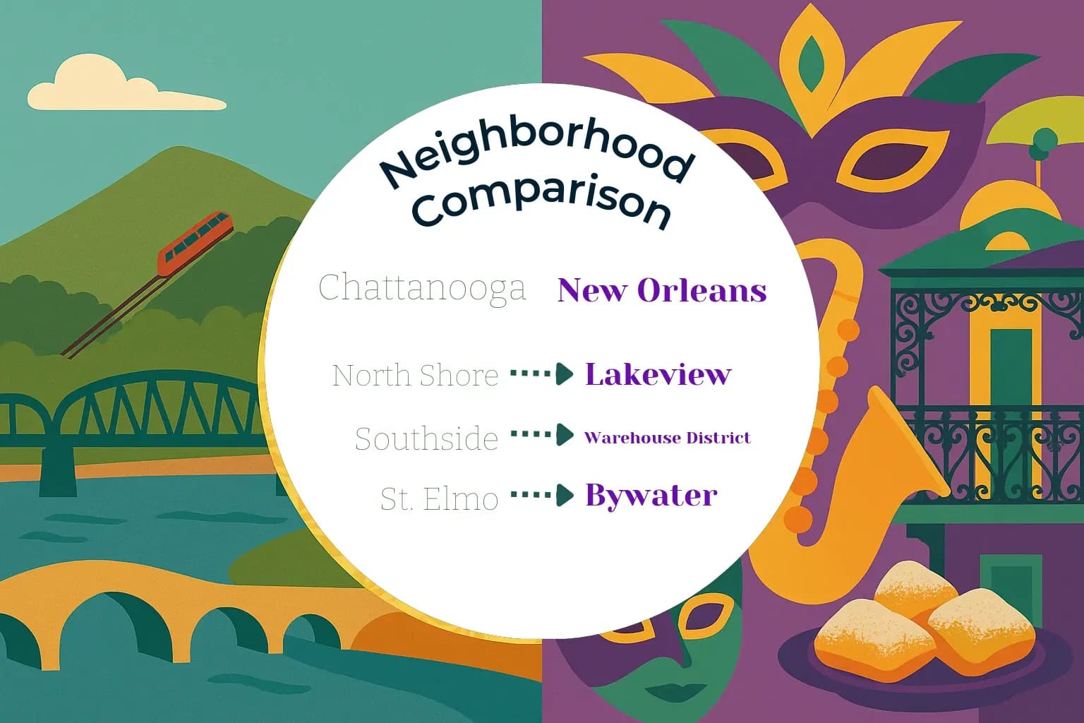 Chattanooga vs New Orleans Neighborhood Comparison