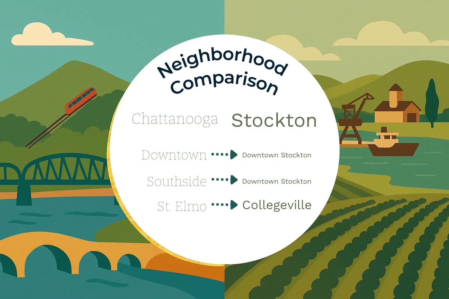 Chattanooga vs Stockton Neighborhood Comparison