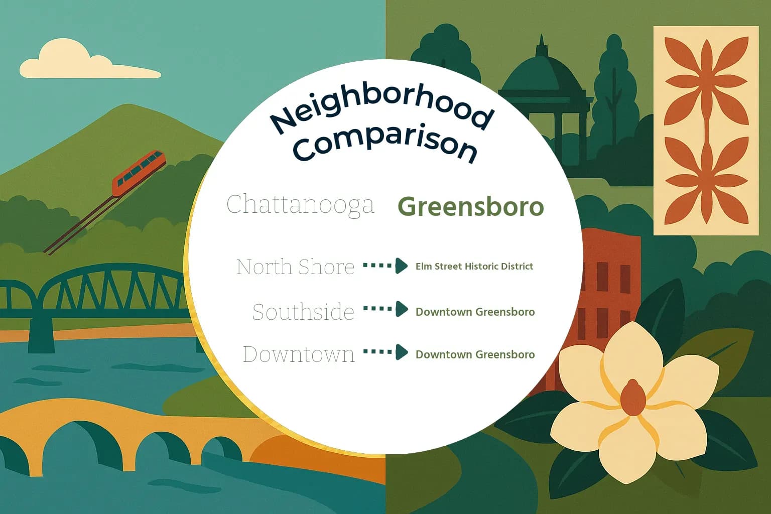 Chattanooga vs Greensboro Neighborhood Comparison