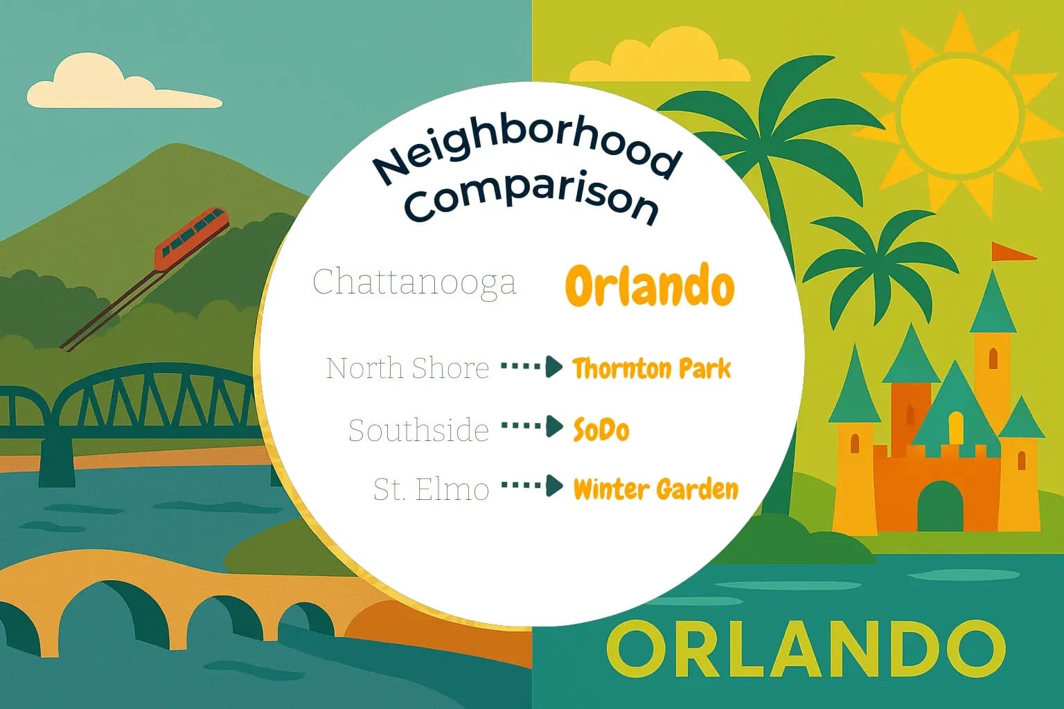 Chattanooga vs Orlando Neighborhood Comparison