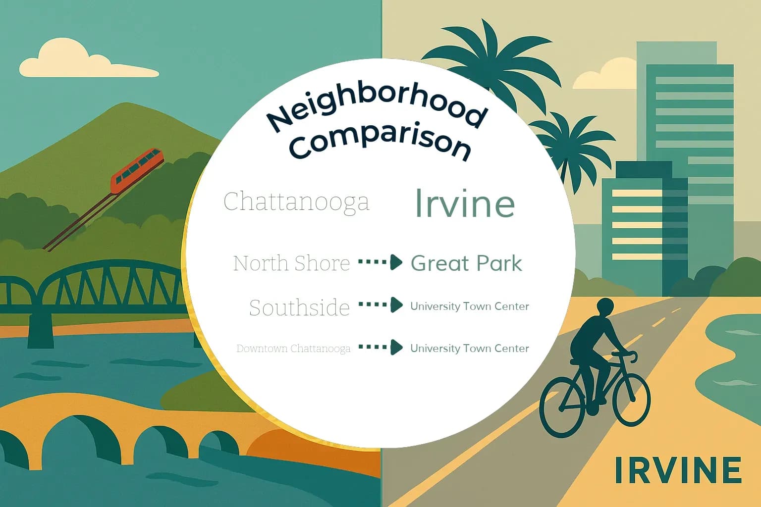 Chattanooga vs Irvine Neighborhood Comparison