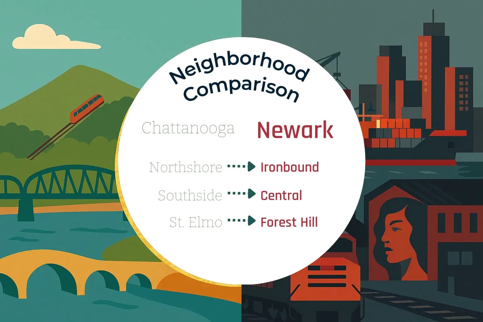 Chattanooga vs Newark Neighborhood Comparison