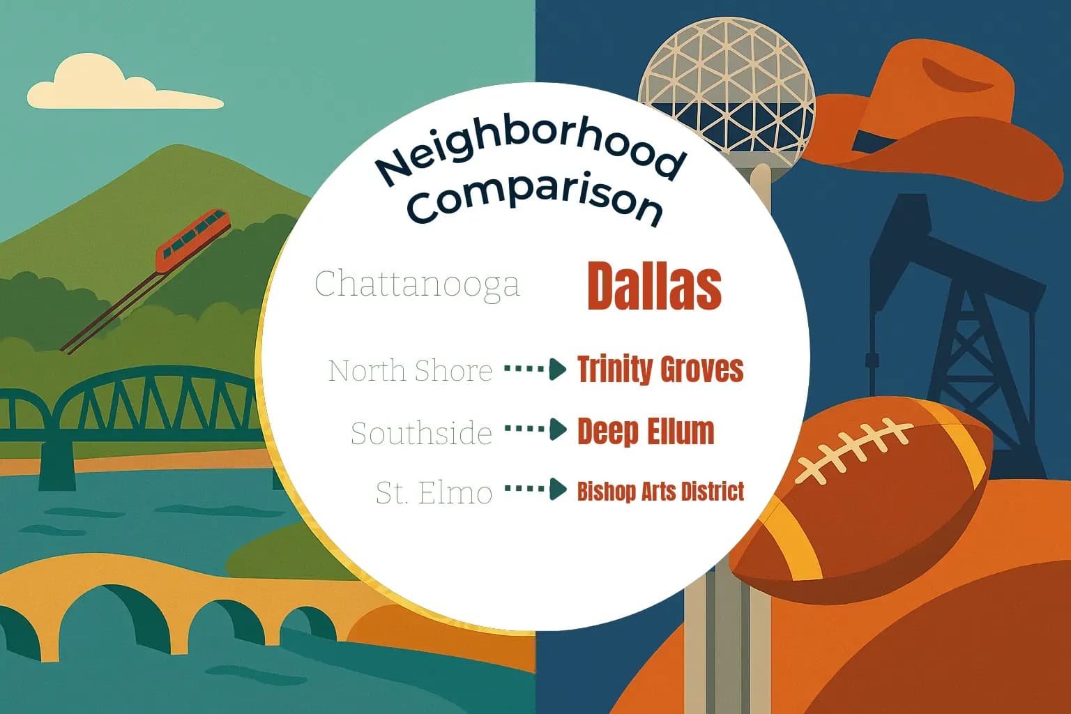 Chattanooga vs Dallas Neighborhood Comparison
