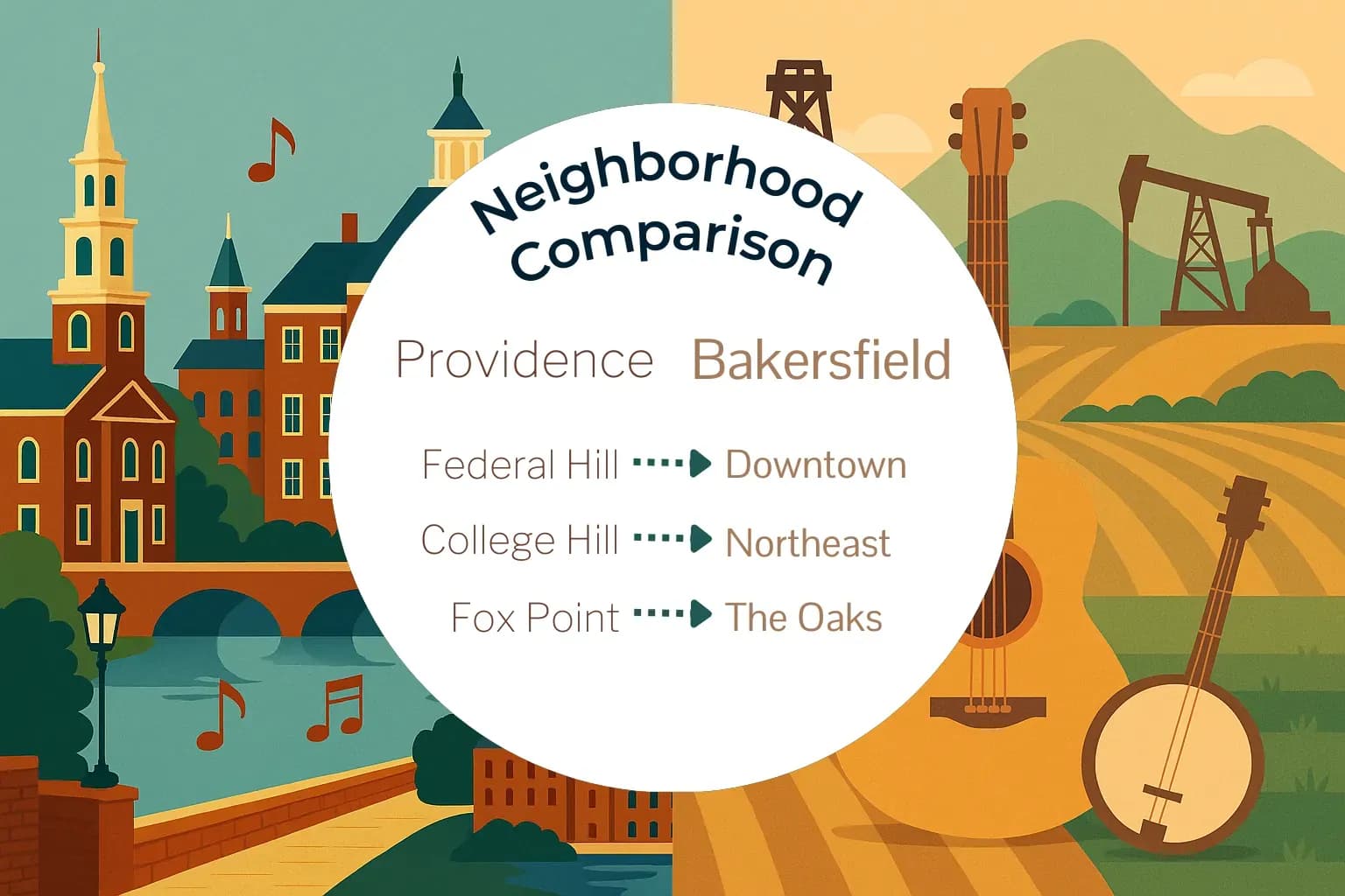 Providence vs Bakersfield Neighborhood Comparison